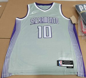 NBA 10 Sabonis Sacramento Kings 22-23 city Maillot grey avec patches imprimé